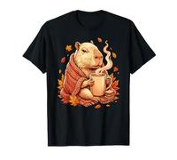 Capybara Fall Coffee Cozy Autumn Funny Animal Lover Meme T-Shirt