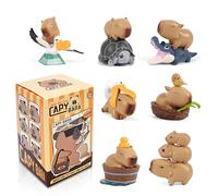 Capybara Figures Blind Box 1Pcs Cute Capybara Series Mystery Figures Cake Topper Adorable Action Figures Collectible Toys Birthday Gift Home Decorations Random Design, Single Box