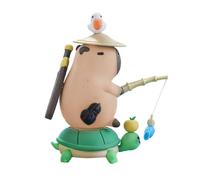 Capybara Fishing Doll, kpibala Figurine Desktop Ornament, Creative Magnetic Toy, Small Animal Figurines, Tiny Table Decoration, Windowsill Shelf Entryway Display, Living Room Office Cabinet Bedroom C