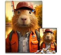 Capybara Fishing Jigsaw Puzzles for Adults 1000 Piece Puzzles for Adults for Birthdays Holidays Best for Christmas 1000 PCS(38x26cm)