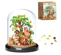 Capybara & Flower Building Set Tree House Building Set with Cover Botanical Construction Blocks Collection Creative Garden Decor for Home Green Display Birthday Gift