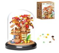Capybara & Flower Building Set Tree House Building Set with Cover Botanical Construction Blocks Maple Collection Creative Garden Decor for Home Display Birthday Gift