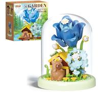 Capybara Flower Building Set with Dust Cover, Capybara Bouquet Mini Building Blocks, DIY Animals Plants Bonsai Tree Building Kit,Creative Desktop Decor Toy Gifts for Kids and Adults (219 PCS)-B