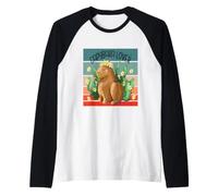 Capybara Flower Crown Nature Harmony Joy Animal Lover Peace Raglan Baseball Tee