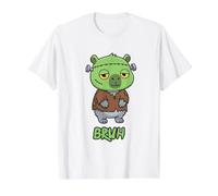 Capybara Frankenstein Bruh Halloween Value Graphic T-Shirt, Men, White, XL