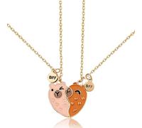 Capybara Friendship Necklace, JOOTUEPO 2 Piece Best Friend Necklace, BFF Necklaces for 2, BFF Heart/Enamel Mutual Attraction, for 2 Girls Halloween Jewelry Party Birthday Gift for Girls