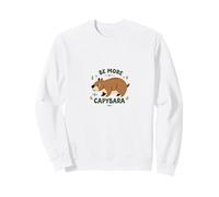 Capybara Funny: Be More Valentines Day Capybara Cute Animal Lover Inspiration Sweatshirt, Adult Unisex, White, XX-Large