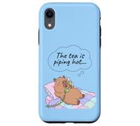 Capybara Funny Gossip Yapper Meme The Tea Is Piping Hot Case for iPhone XR