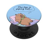 Capybara Funny Gossip Yapper Meme The Tea Is Piping Hot PopSockets Adhesive PopGrip