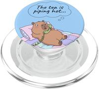 Capybara Funny Gossip Yapper Meme The Tea Is Piping Hot PopSockets PopGrip for MagSafe