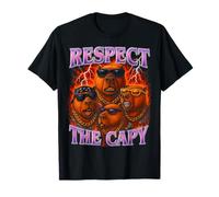 Capybara Funny Tee for Boys and Y2K Men Respect The Capy T-Shirt