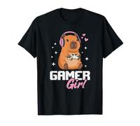 Capybara Gamer Girl Gaming T-Shirt
