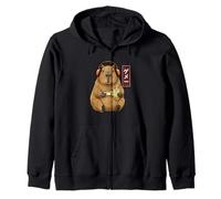 Capybara Gamer ukiyo-e Japanese w Boba tea Zip Hoodie