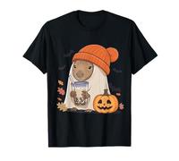 Capybara Ghost Costume Capybara Drink Bubble Tea Halloween T-Shirt