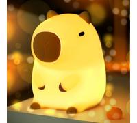 Capybara Gifts, Capybara Night Light, Cute Animal Silicone Night Light Touch Control & Timer, USB Rechargeable, Girls Dimmable Capybara Night Lamp Gift for Children/Kids for Bedroom and Bedside