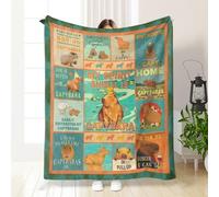 Capybara Gifts for Women Men, Cute Capybara Blanket, Soft Cozy Throw for Relaxing, My Spirit Animal Capybara Blanket, Inspirational Gifts for Women On Birthday Christmas Valentines(150x130CM)