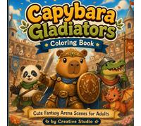 Capybara Gladiators Coloring Book: Cute Fantasy Arena Scenes for Adults