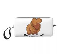Capybara Glasses Makeup Bags Ok I Pull Up Toiletry Cosmetic Bag Trendy Outdoor Pouch for Purse Storage