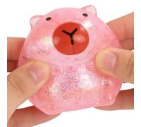 Capybara Glitter Squishy, Cute Animal Shape Squeeze Stress Ball, Soft Stretchy Sensory Fidget Toy For Kids Boys Girls Adults