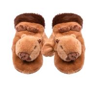 Capybara Gloves - Soft Fleece Mittens, Winter Hand Warmers, Flufy Animal Design | Comfortable Cold Weather Accessory with Insulated Interior for Outdoor Sports, Skiing Snowboarding Hiking Travel