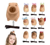 Capybara hair claw - Adorable Animal Hairpins, 10Pcs Hair Accessories | Cartoon Capybara Hair Barrettes, Stylish Hair Clip Set for Girls, Decorative Hairpins for Daily Wear, Hats, and Cars