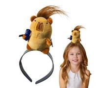 Capybara Headband - Cute Plush Cartoon Doll Pendant Hairband | Funny Stuffed Animal Headwear | Adorable Fashion Accessory for Makeup, Traveling, Beach Parties, Daily Wear
