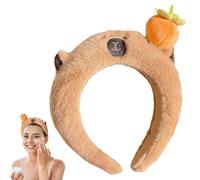 Capybara Headband Cute Plush Headband for Washing Face, Makeup, Spa, Sports Style 1Home Decor