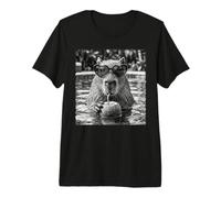 Capybara Heart Sunglasses Coconut Drink Summer Chill Premium T-Shirt