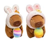 Capybara Holding Easter Egg Plush Toy | 7.8 In Easter Capybara Squish Soft Toys | Cute Stuffed Capibara Animal Doll with Bunny Ear Hat | Soft Capy Cuddly Toys Doll for Girls & Boys