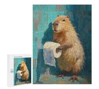 Capybara Holding Toilet Paper Roll Puzzle 1000 Teile Schwer Puzzle Spielzeug Lernspiel Impossible Herausforderungsspielzeug Für Erwachsene Kinder 500 PCS
