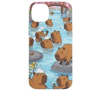 Capybara Hot Spring Case Cute Japan Cherry Blossom Bath Case for iPhone 14 Plus