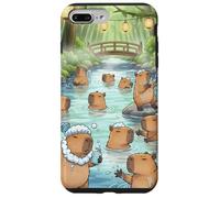 Capybara Hot Spring Case Cute Japan Cherry Blossom Bath Case for iPhone 7 Plus/8 Plus
