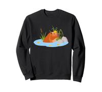 Capybara Hot Spring Citrus Cute Relaxing Animal Art Sweatshirt