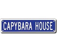 Capybara House Sign Novelty Capybara House Decor Capybara House Street Sign Wall Art Decor For Home Farmhouse Bar Cafe Man Cave 16 X 4 Inch