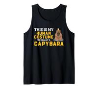 Capybara Human Costume Funny Rodent Animal Humor Quote Tank Top