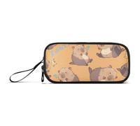 Capybara I Didn't Mean It Pattern Big Capacity Pencil Case 3 Compartments Pencil Pouch Portable Large Storage Pencil Box Pencil Bag for Teen Boys Girls Adults Students