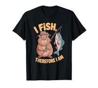 Capybara "I FISH, Therefore I Am" Funny Fishing T-Shirt