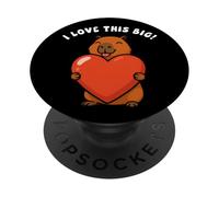 Capybara I Love This Big Heart Valentines Day Boys Girls Kid PopSockets Adhesive PopGrip