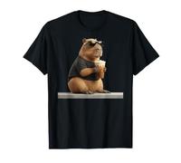 Capybara Iced Coffee Funny Lover Meme Addict Capy Life T-Shirt