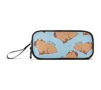 Capybara I'm So Tired Pattern Big Capacity Pencil Case 3 Compartments Pencil Pouch Portable Large Storage Pencil Box Pencil Bag for Teen Boys Girls Adults Students