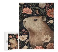 Capybara in Floral Garden Jigsaw Puzzle, 500 PCS, Relaxing Activity for Adults, A Creative Way to Unwind after A Busy Day, at Home