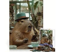 Capybara in Hat with Phone 1000 Piece Jigsaws for Adults Puzzle Brain Wellness Time Well Spent Perfect Lock Birthday Present (50x75cm)