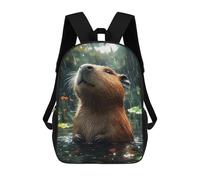 Capybara in The Rain Backpack School Bag Water Resistant Travel Backpack Computer Bag for Camping Outdoor Adventures And Daily Travel 17inch