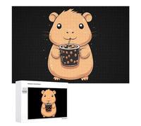 Capybara Is Drinking Tea Fun Wooden Picture Puzzle Creative Gift Wood Jigsaw for Adults And Family Game