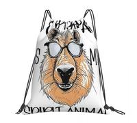 Capybara Is My Spirit Animal Backpacks Multi-function Portable Drawstring Bundle Pocket Sundries Bag Book Bags Man Woman School
