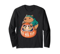 Capybara Japanese Costume Daruma Doll Japan Boys Girls Long Sleeve T-Shirt