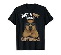 Capybara Just A Boy Who Loves Capybaras Kids T-Shirt, Men, Black, Medium