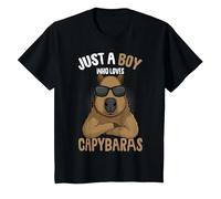 Capybara Just A Boy Who Loves Capybaras Kids T-Shirt, Youth, Black, Medium