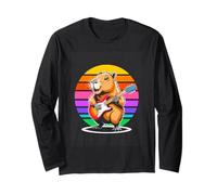 Capybara Just Here for The Guitar Solo Retro Long Sleeve T-Shirt
