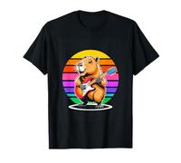 Capybara Just Here for The Guitar Solo Retro T-Shirt